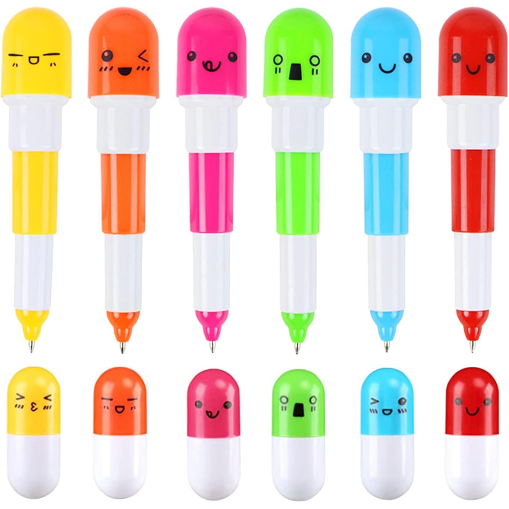 12 Mini Stylos Rétractables Multicolores - Cadeau Idéal !