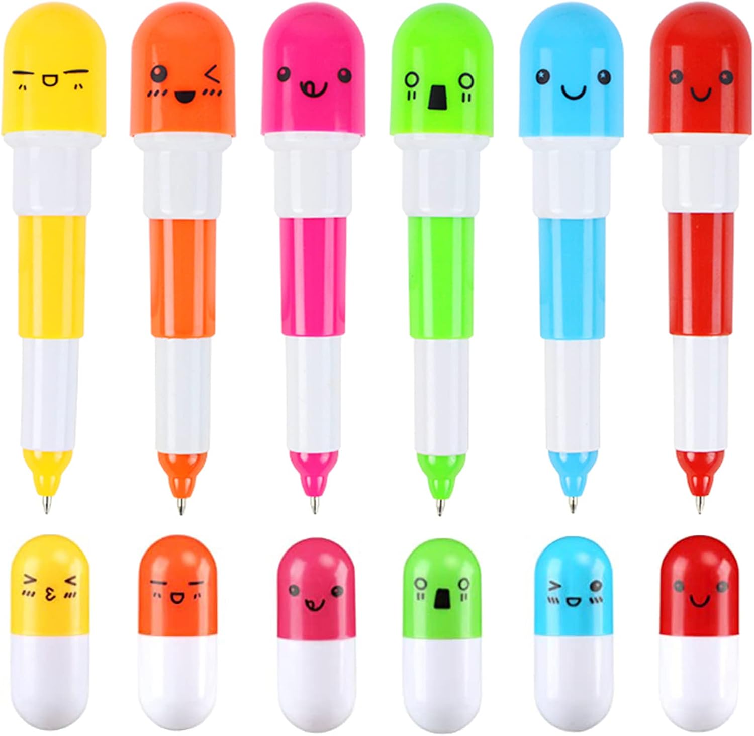 12 Mini Stylos Rétractables Multicolores - Cadeau Idéal !