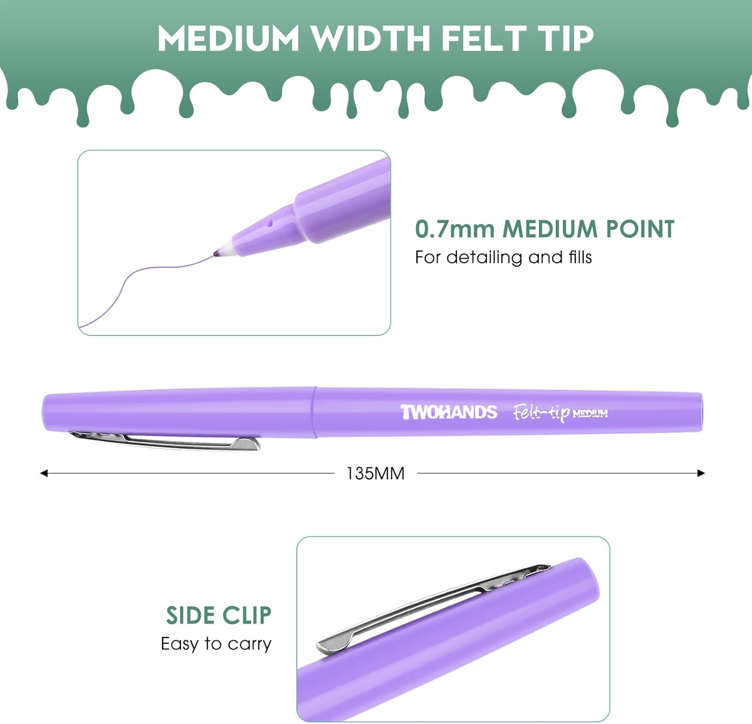 Stylos Feutres pas cher - Assortiment Couleurs 12 Pièces – Image 2