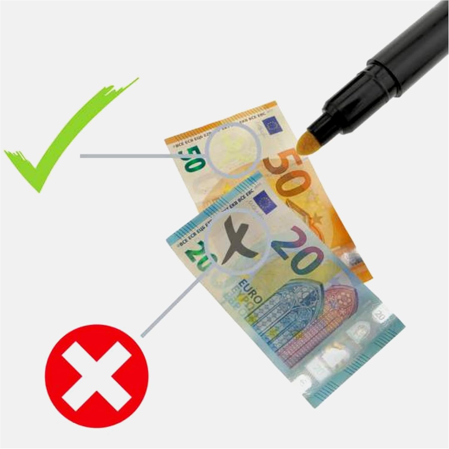 Stylo Détecteur de Faux Billets Euros – Image 2