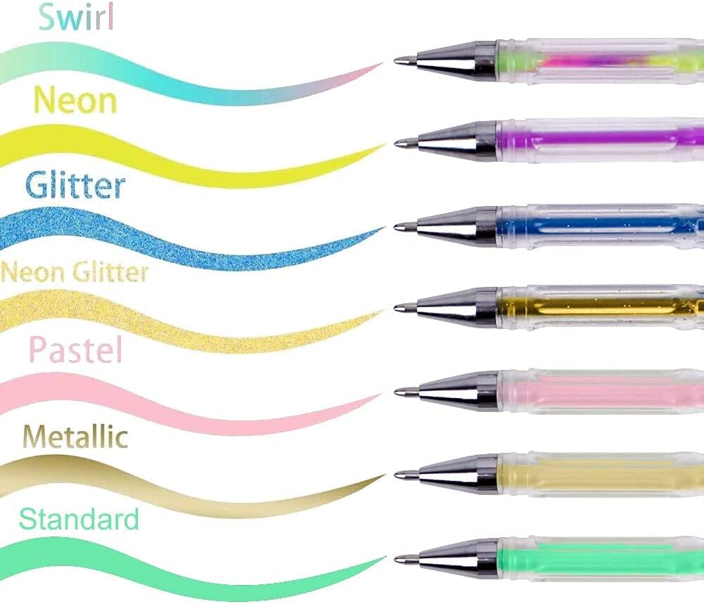 145 Stylos Gel Pailletés + Livre de Coloriage – Image 5