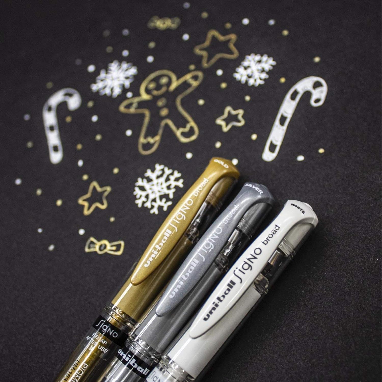 Stylo Roller Uni-Ball Signo Blanc 1 mm - 3 pièces – Image 3