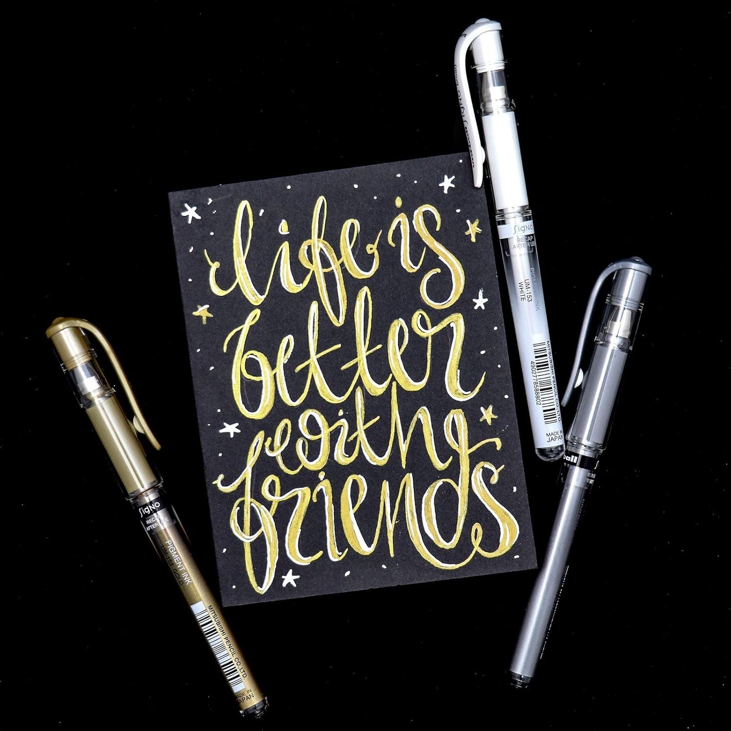 Stylo Roller Uni-Ball Signo Blanc 1 mm - 3 pièces – Image 6