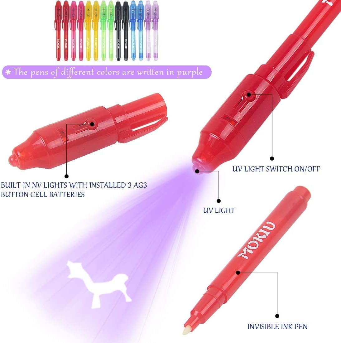 Stylos à Encre Invisible UV - Lot de 14 – Image 3