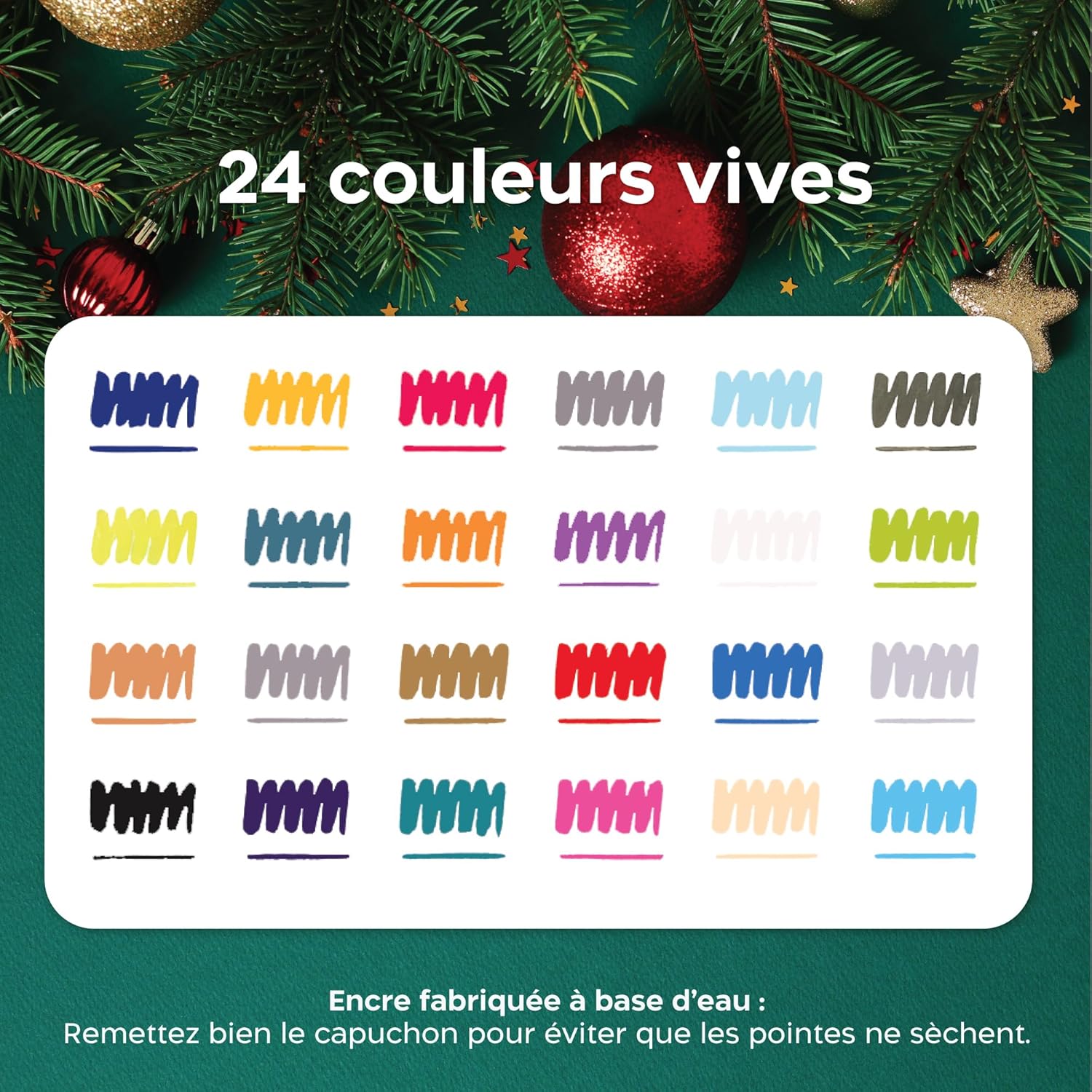 24 Feutres Acryliques Double Pointe Zenacolor – Image 2