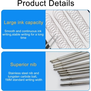 1767515173 recharges metalliques pour stylo a bille 12 pieces noires