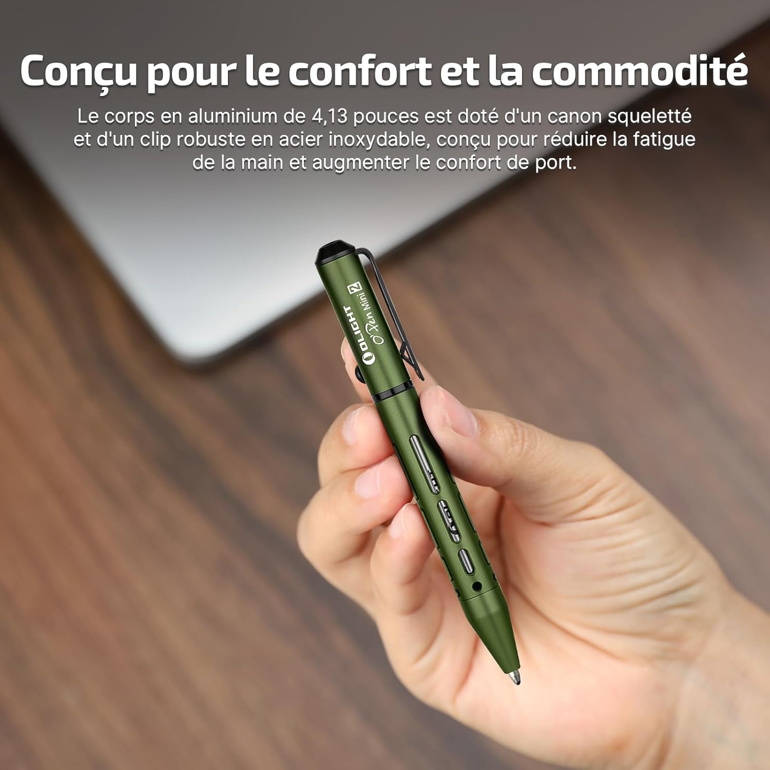 Stylo 2 en 1 : Stylo et Crayon Métal Vert – Image 4