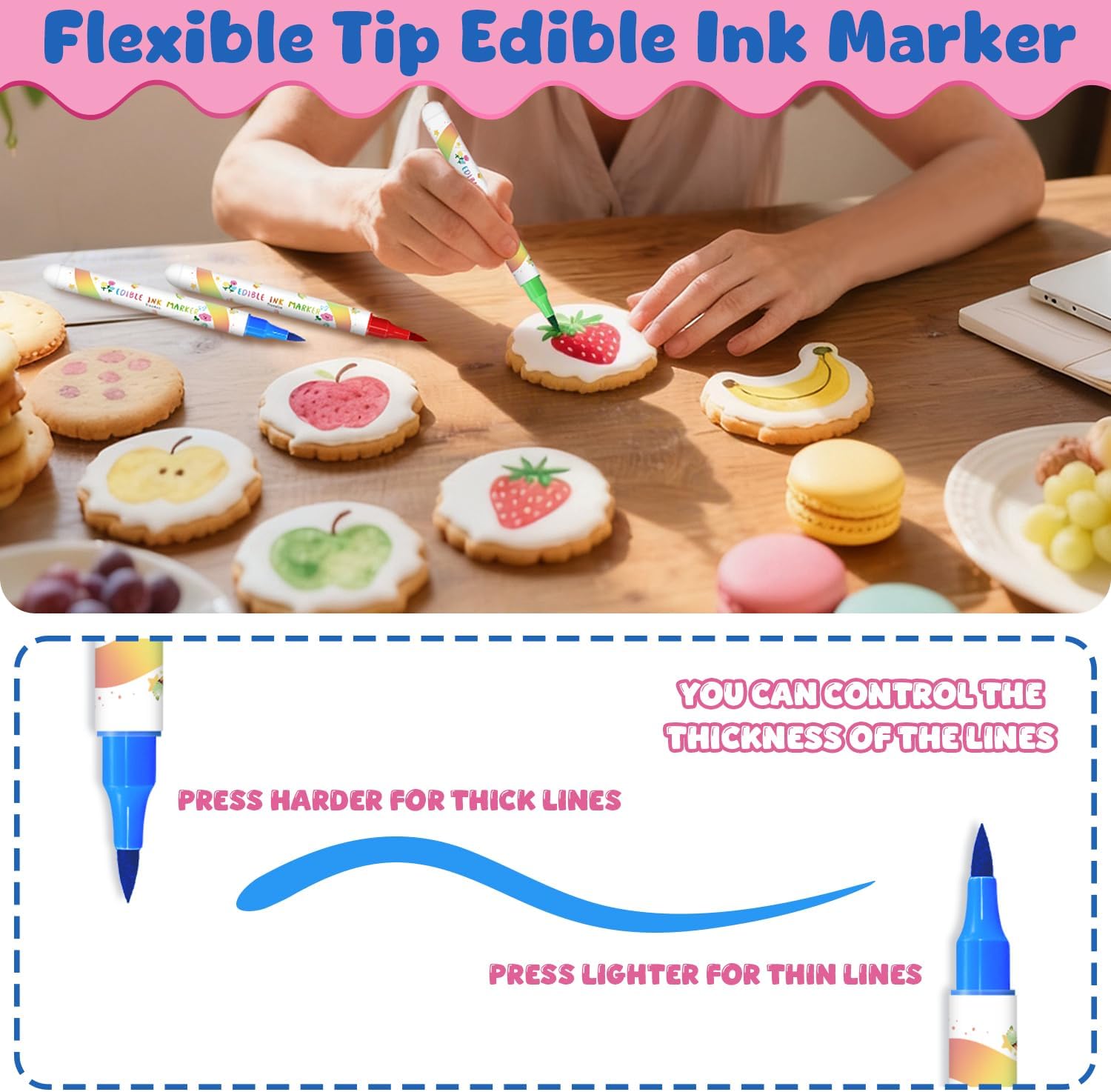 Stylo Alimentaire : Marqueurs Comestibles 8 Couleurs – Image 5