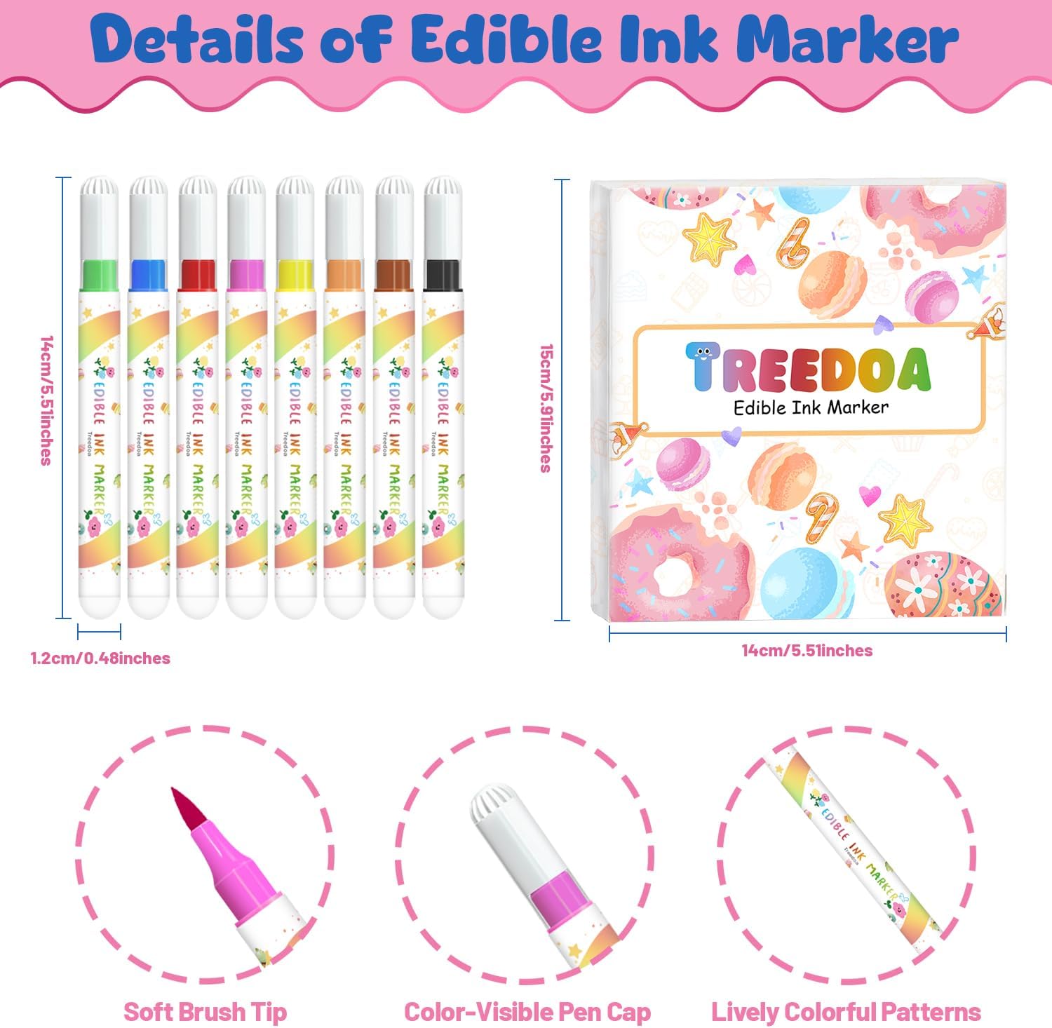 Stylo Alimentaire : Marqueurs Comestibles 8 Couleurs – Image 6