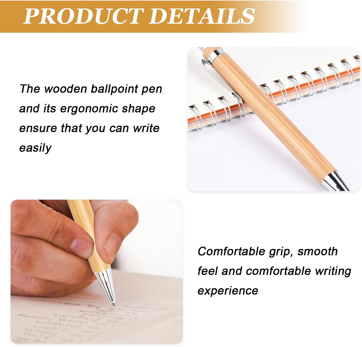 1767567056 stylos a bille en bois de bambou lot de 50