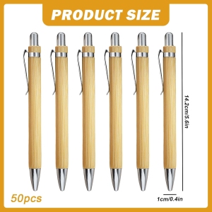 1767568149 stylos retractables en bambou 50 pieces eco responsables