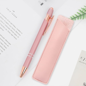 1767571217 stylo rose personnalise avec etui en cuir
