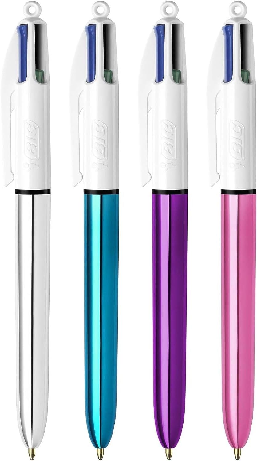 Stylo Bille BIC 4 Couleurs Rose Métallisé – Image 5