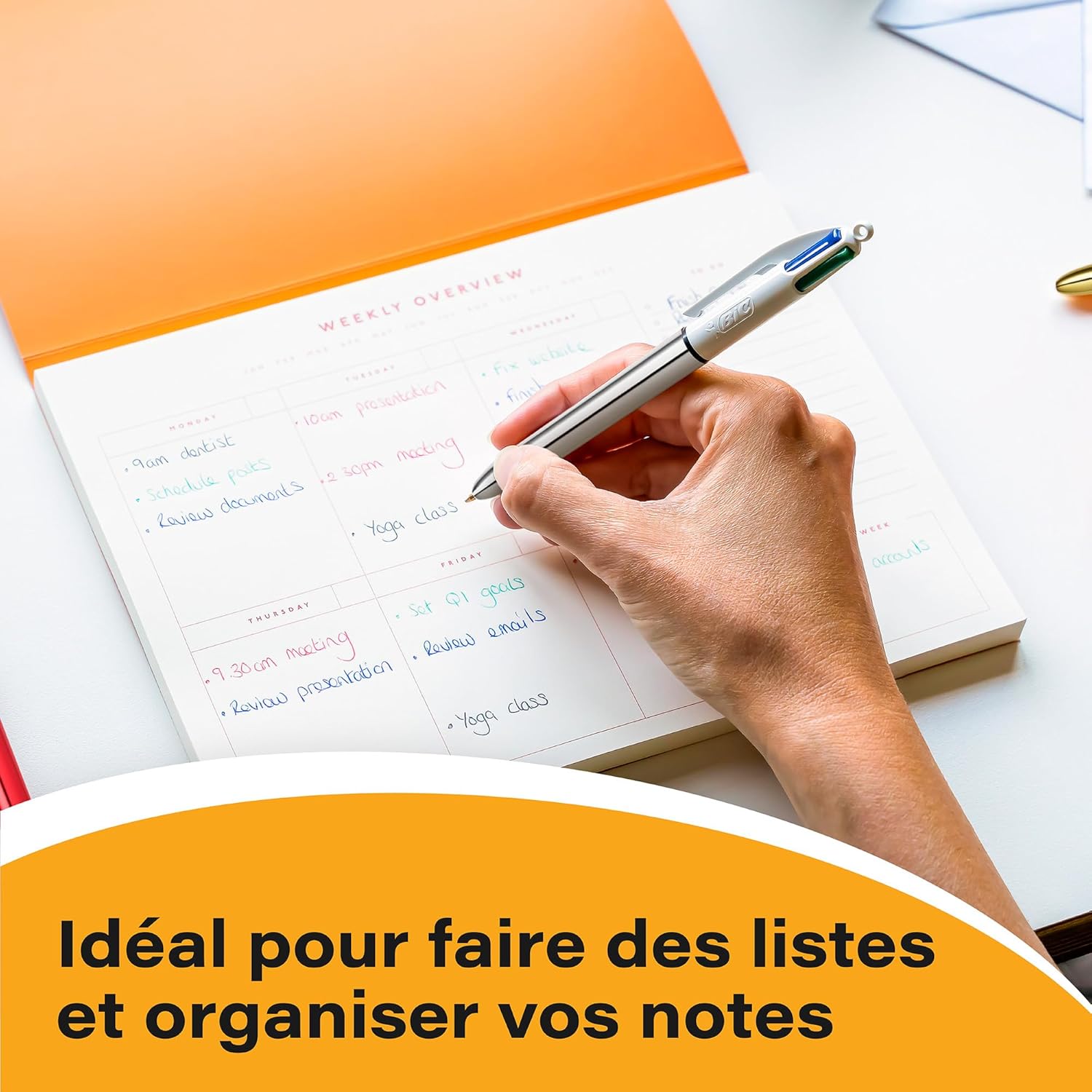 Stylo Bille BIC 4 Couleurs Rose Métallisé – Image 8