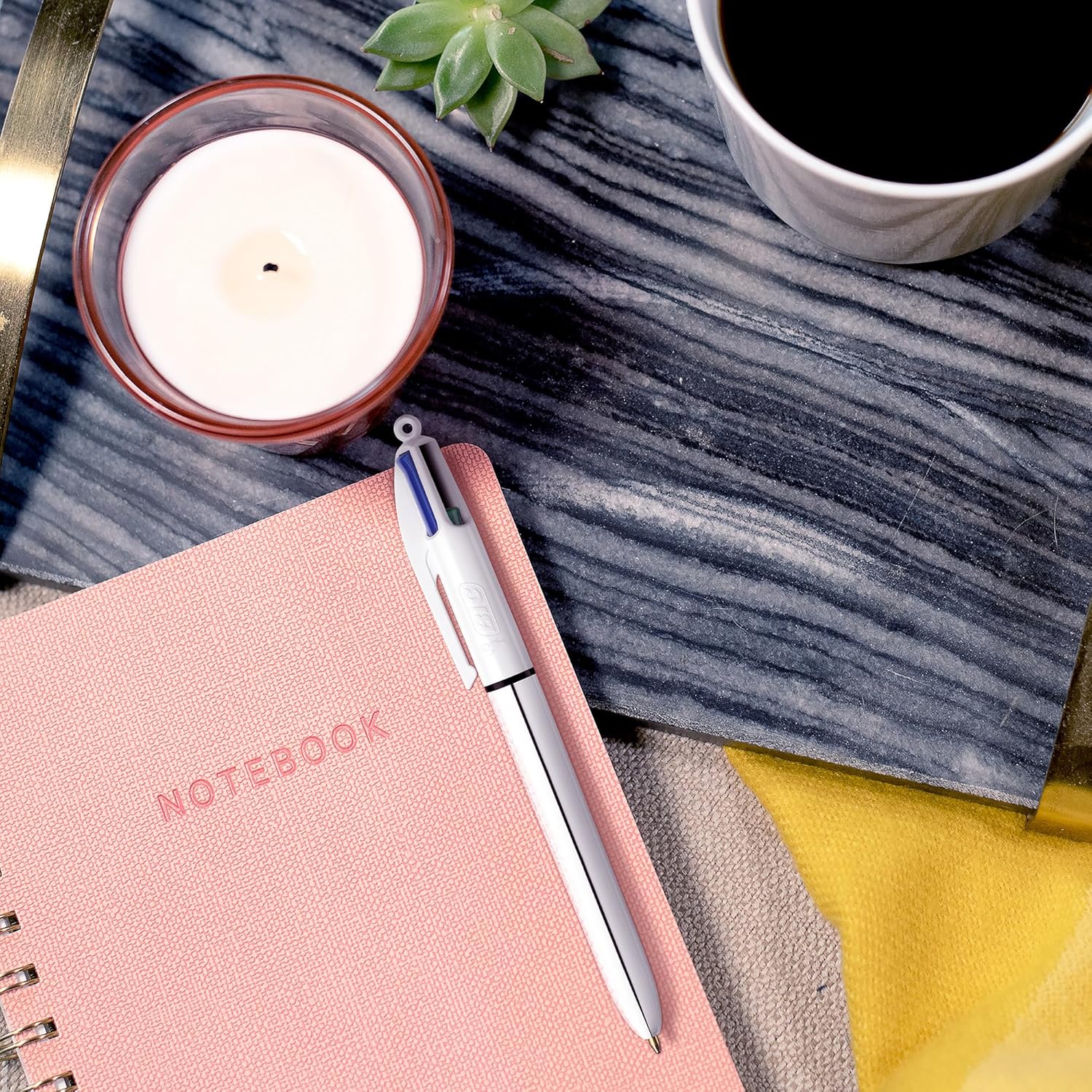 Stylo Bille BIC 4 Couleurs Rose Métallisé – Image 9