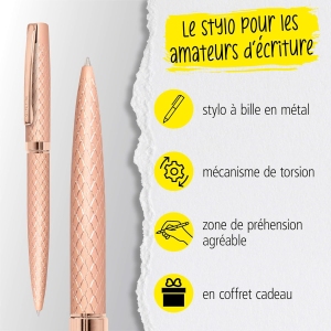 1767585248 stylo a bille eleganza diamond en coffret rosegold