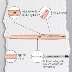1767585259 stylo a bille eleganza diamond en coffret rosegold