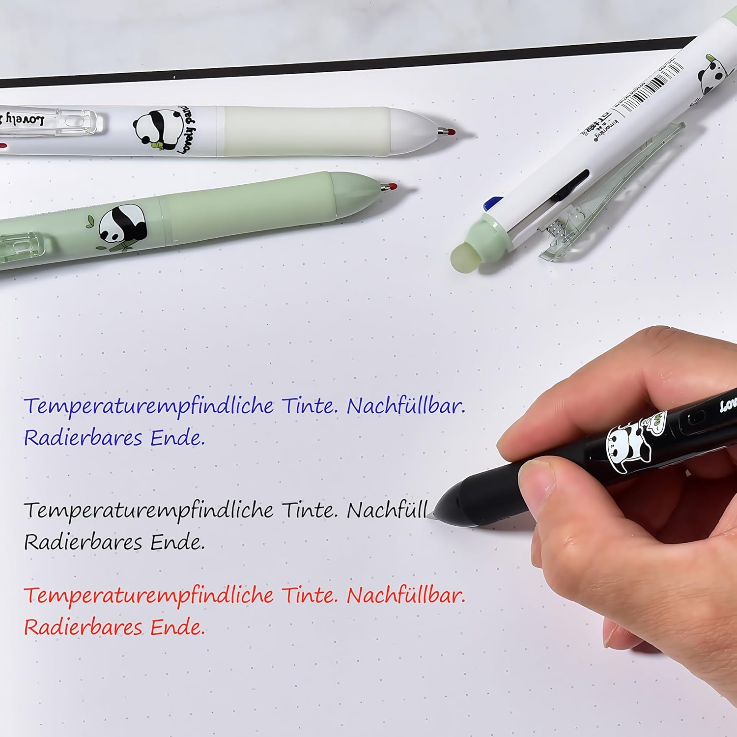 1767585552 lot de 4 stylos gel effacables bleu noir rouge