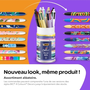 1767586045 lot de 8 stylos bic 4 couleurs en boite metallique