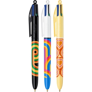 1767586050 lot de 8 stylos bic 4 couleurs en boite metallique