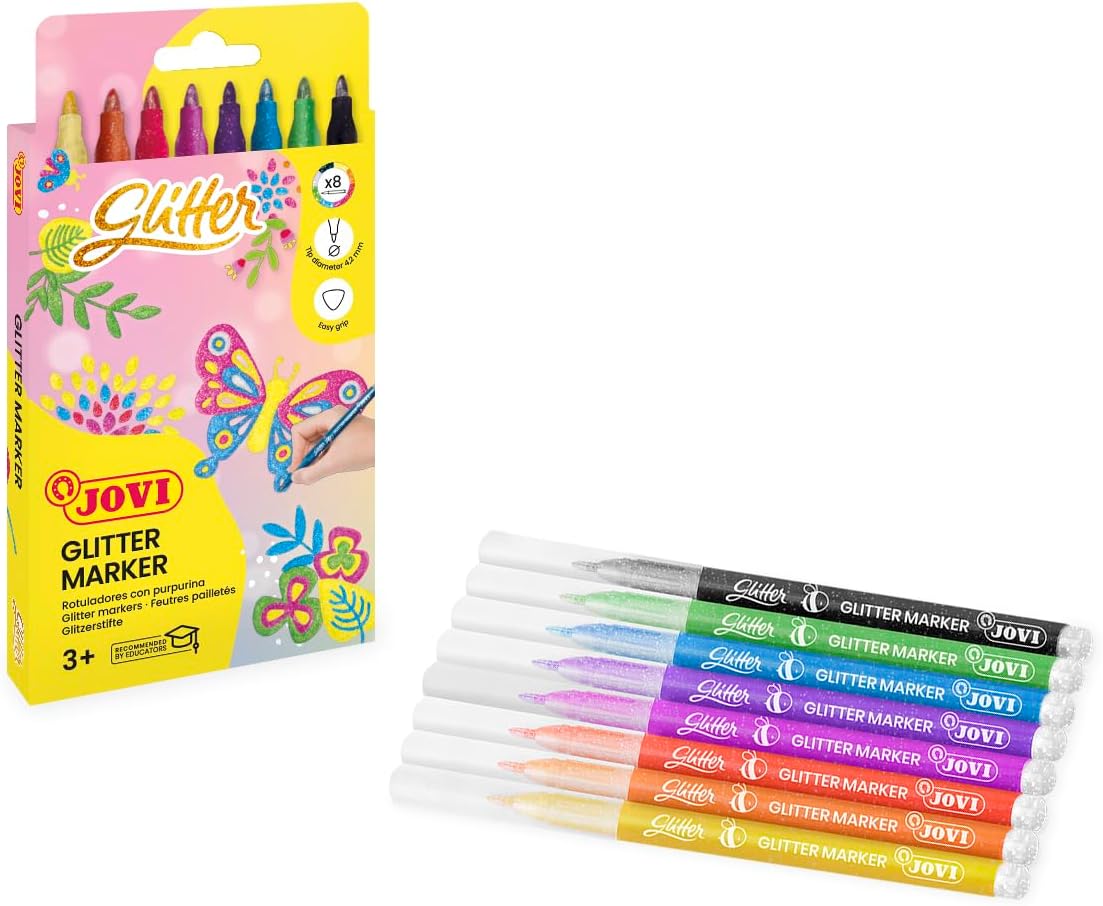 Stylos Pailletées Glitter 8 Couleurs pas cher – Image 2