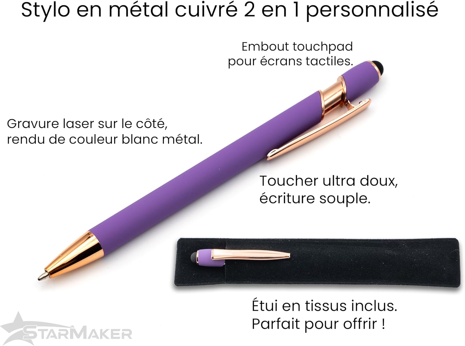 1767590805 stylo humoristique merde porte bonheur violet