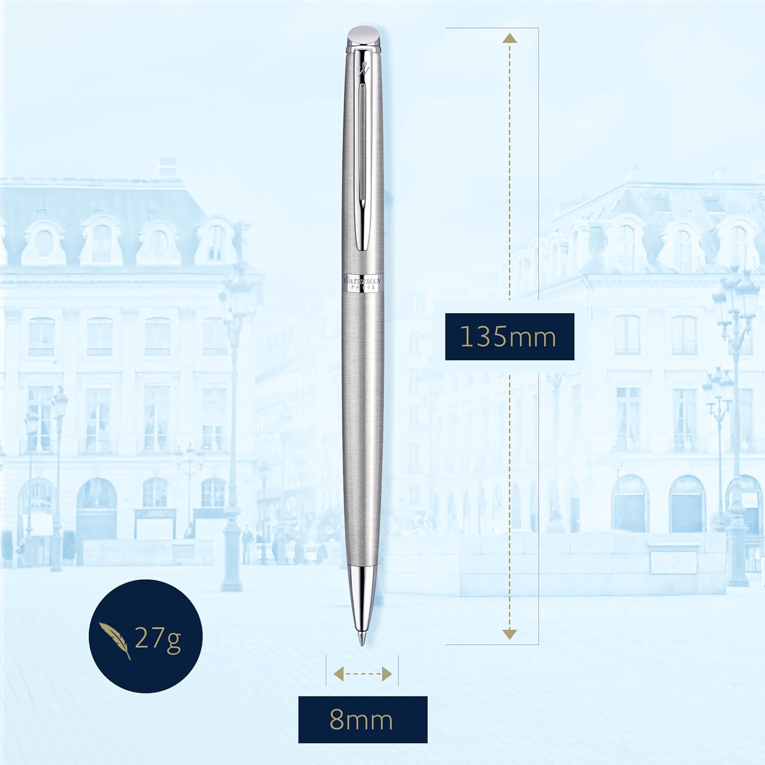 Stylo Bille Waterman Hémisphère Luxe en Acier – Image 3