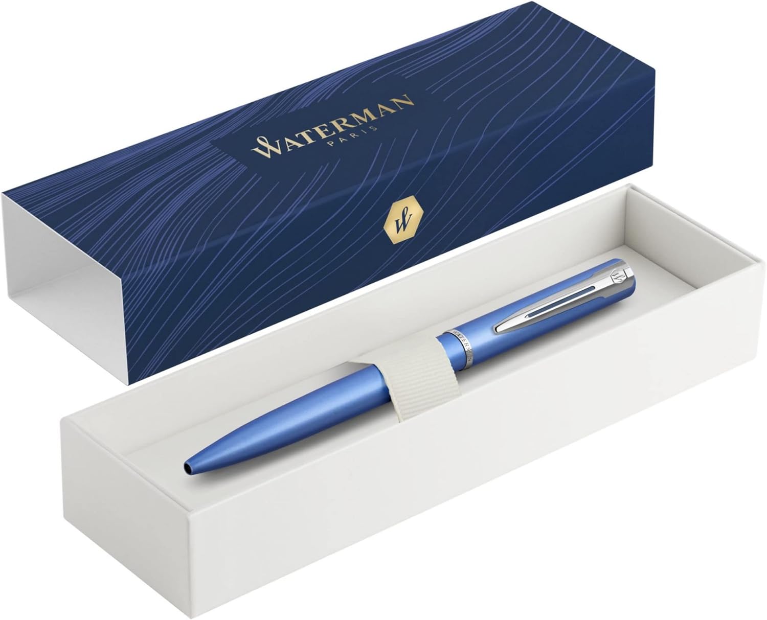 Coffret Cadeau Stylo Waterman Allure Bille Laque Bleue – Image 3