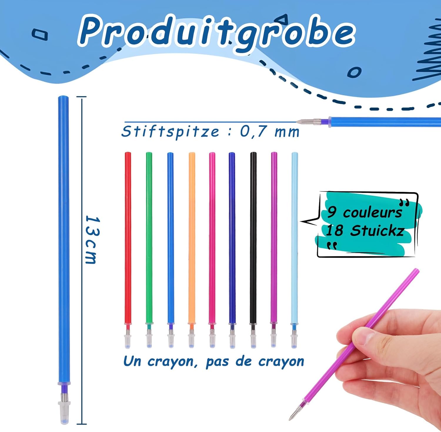 Recharges Gel Effaçables 18 pièces Legami 0,7 mm – Image 2