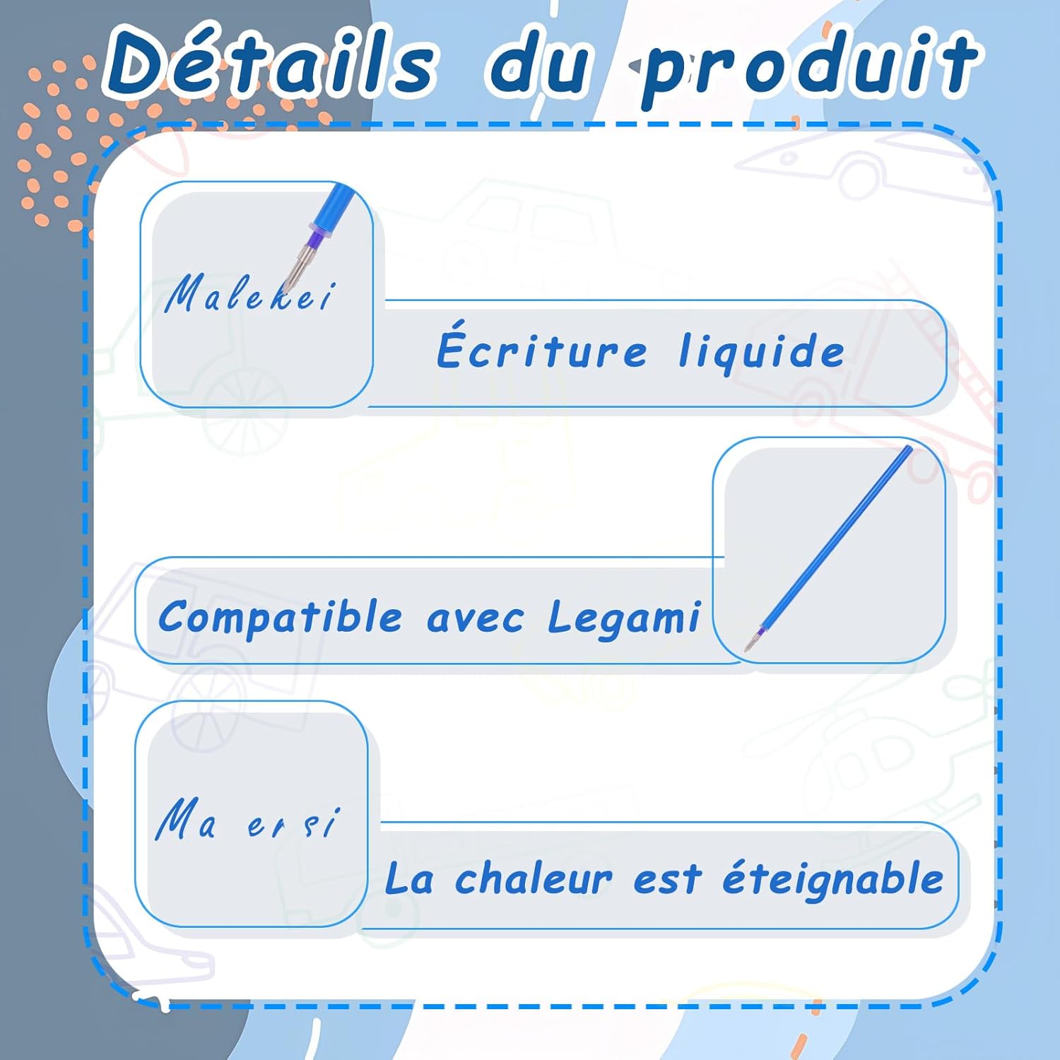 Recharges Gel Effaçables 18 pièces Legami 0,7 mm – Image 3