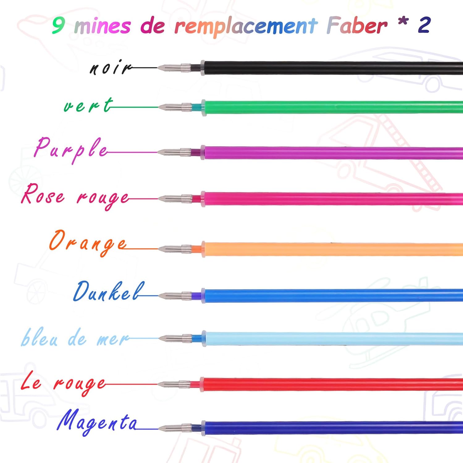 Recharges Gel Effaçables 18 pièces Legami 0,7 mm – Image 4