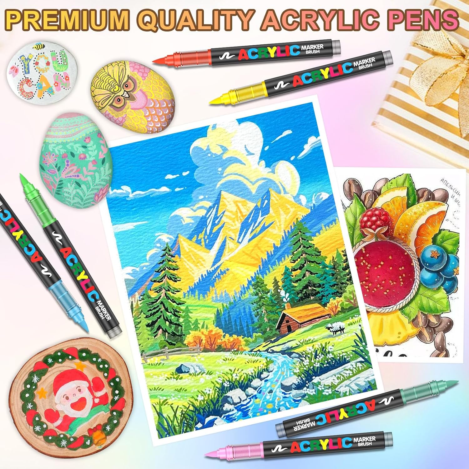 Lot de 72 Marqueurs Acryliques Colorés avec Pointe Pinceau – Image 3