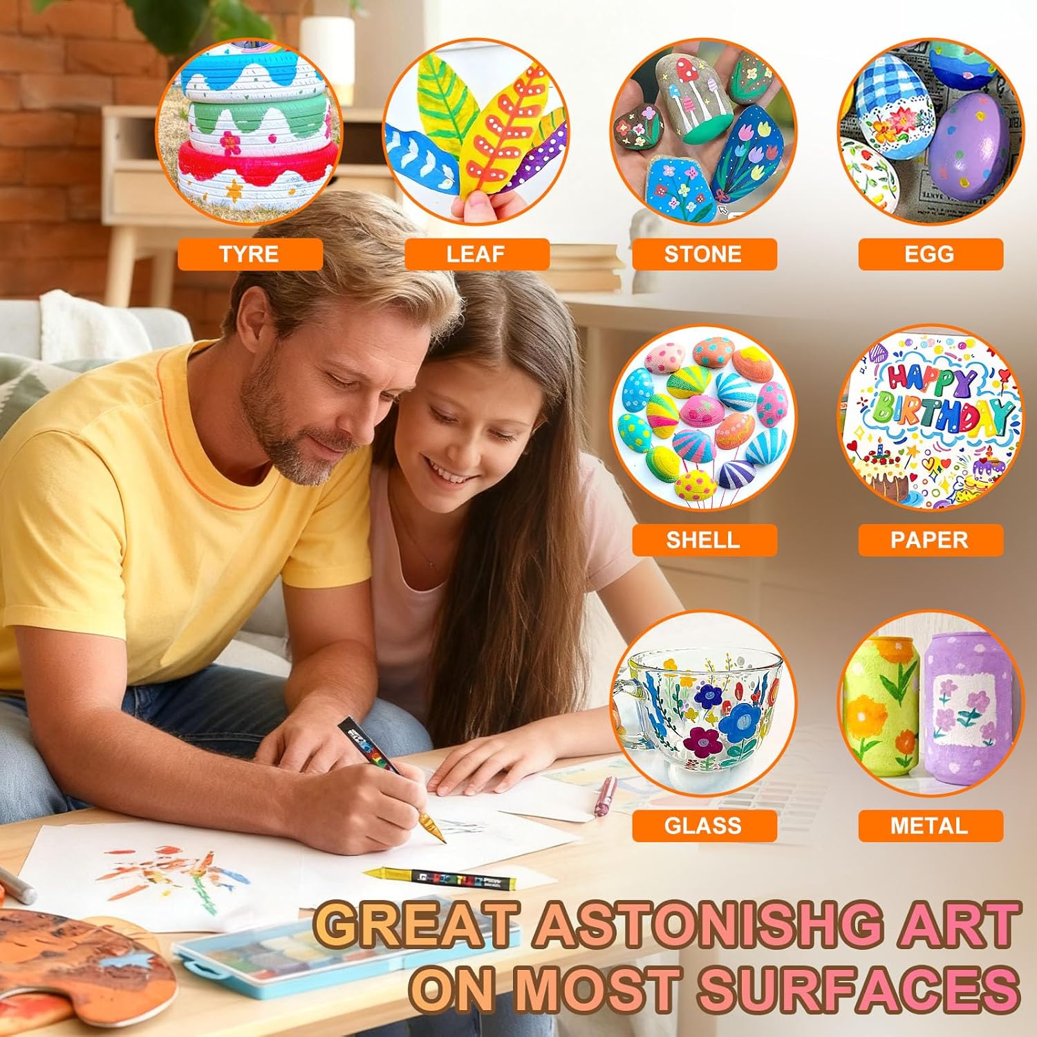 Lot de 72 Marqueurs Acryliques Colorés avec Pointe Pinceau – Image 4