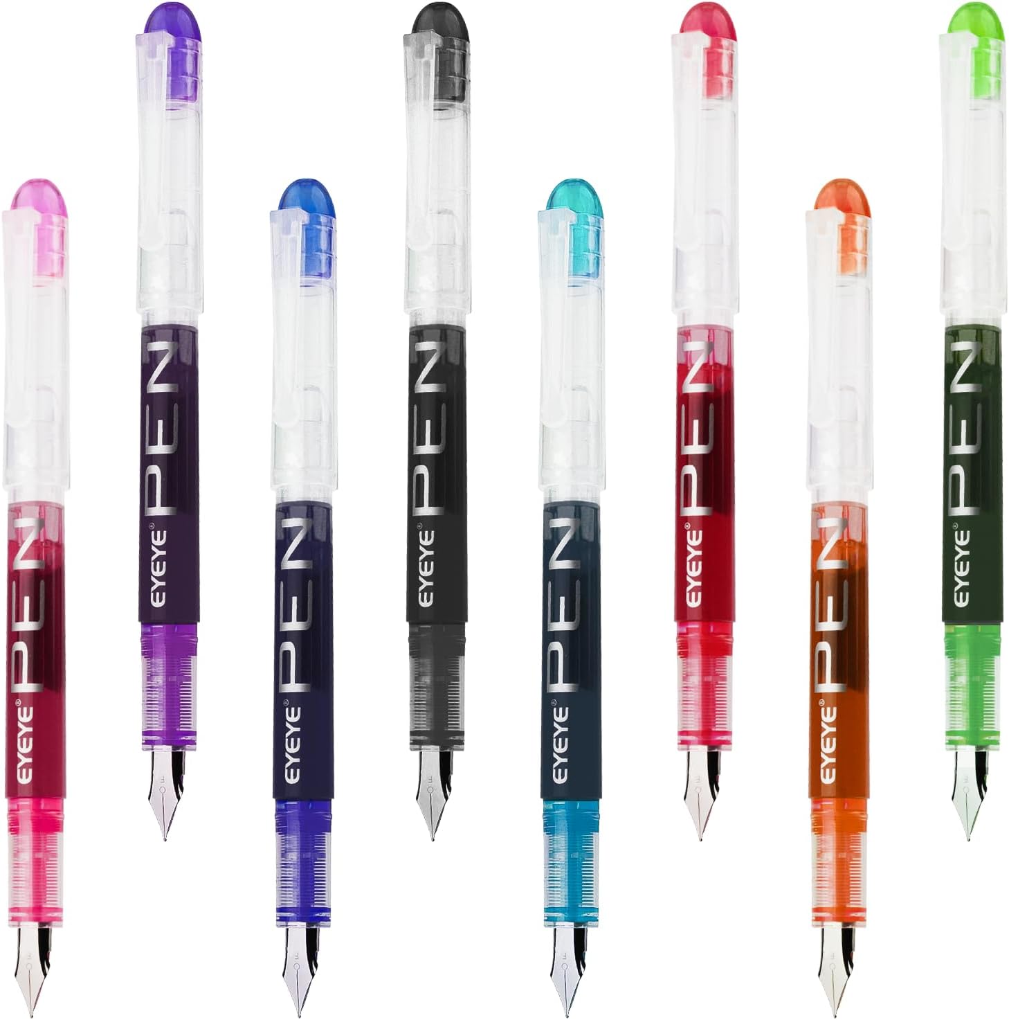Lot de 8 Stylos Plume Jetables Colorés – Image 2