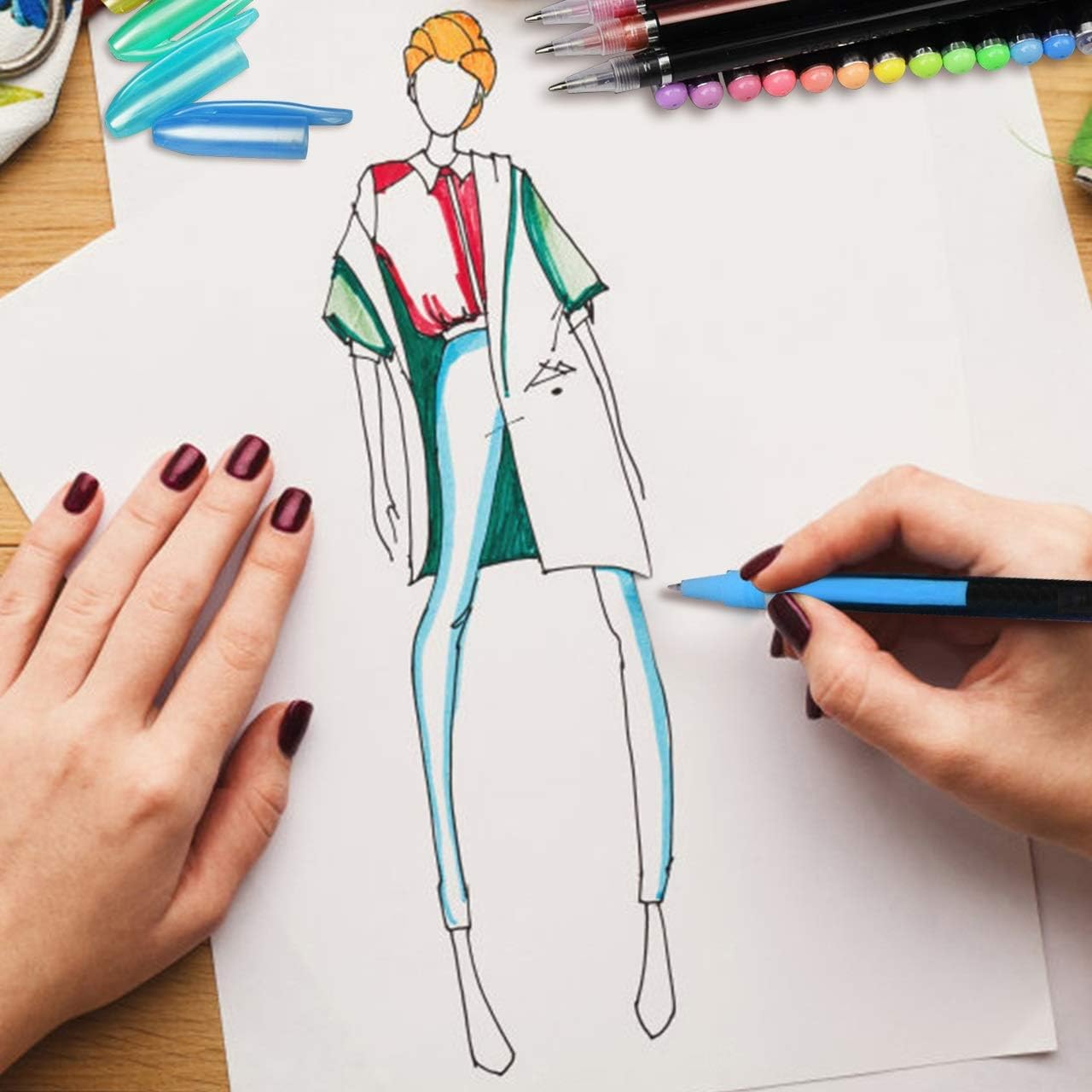 Stylos Gel Paillettes Métalliques et Néon - Pack de 48 – Image 7