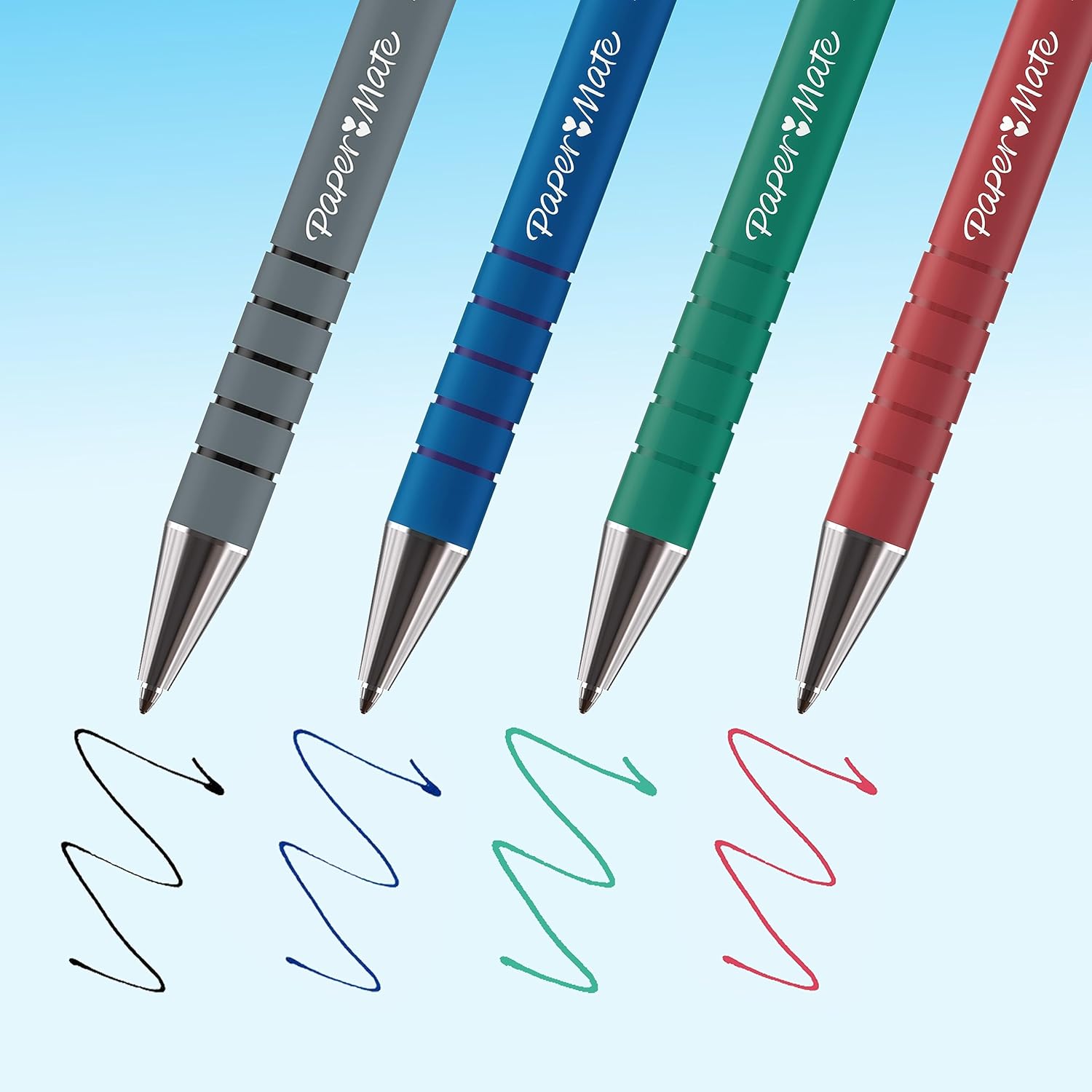 Lot de 4 stylos rétractables Paper Mate Flexgrip – Image 3