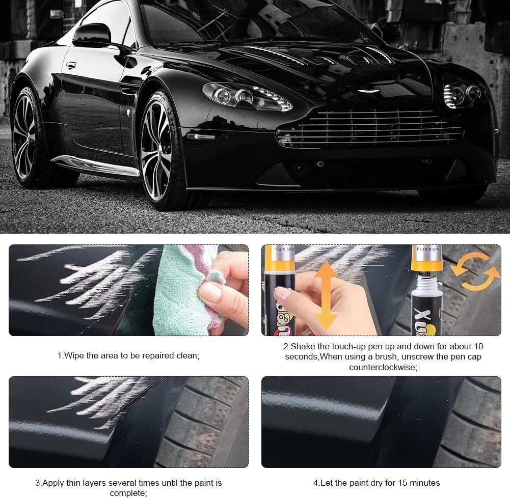 Stylo Retouche Peinture Voiture Noir Brillant - 2pcs – Image 4