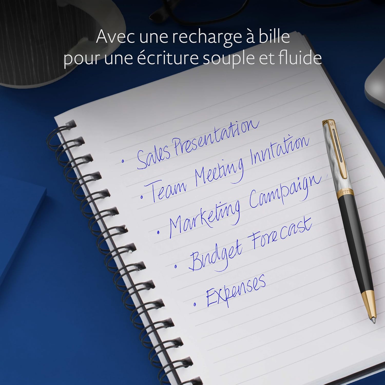 Stylo bille Waterman Hémisphère - Métal Noir & Or – Image 4