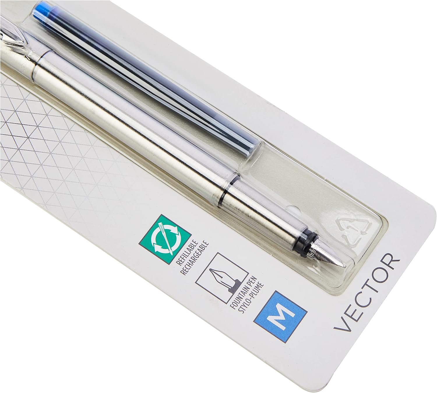 Stylo plume Parker Vector, Acier inoxydable, pointe fine – Image 2