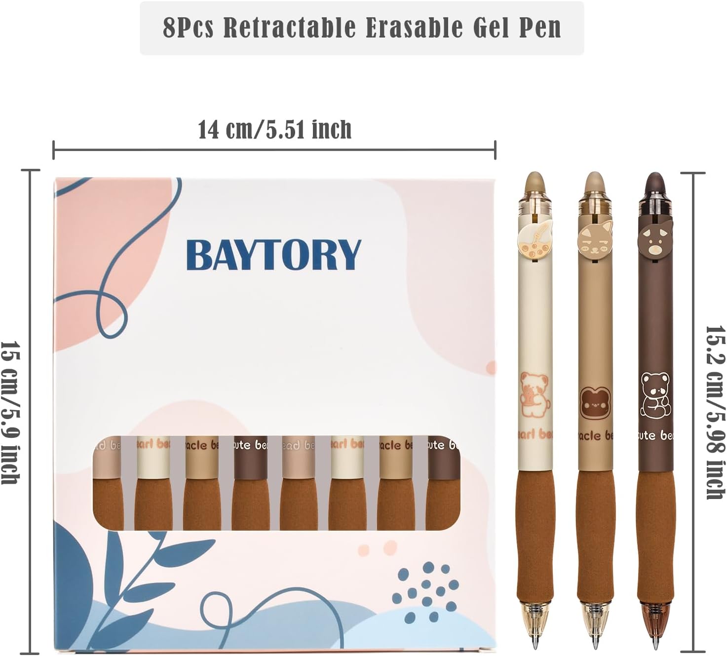 Lot de 8 Stylos Gel Rétractables Effaçables – Image 2
