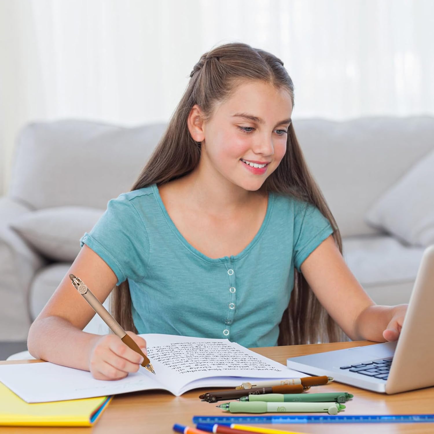 Lot de 8 Stylos Gel Rétractables Effaçables – Image 8