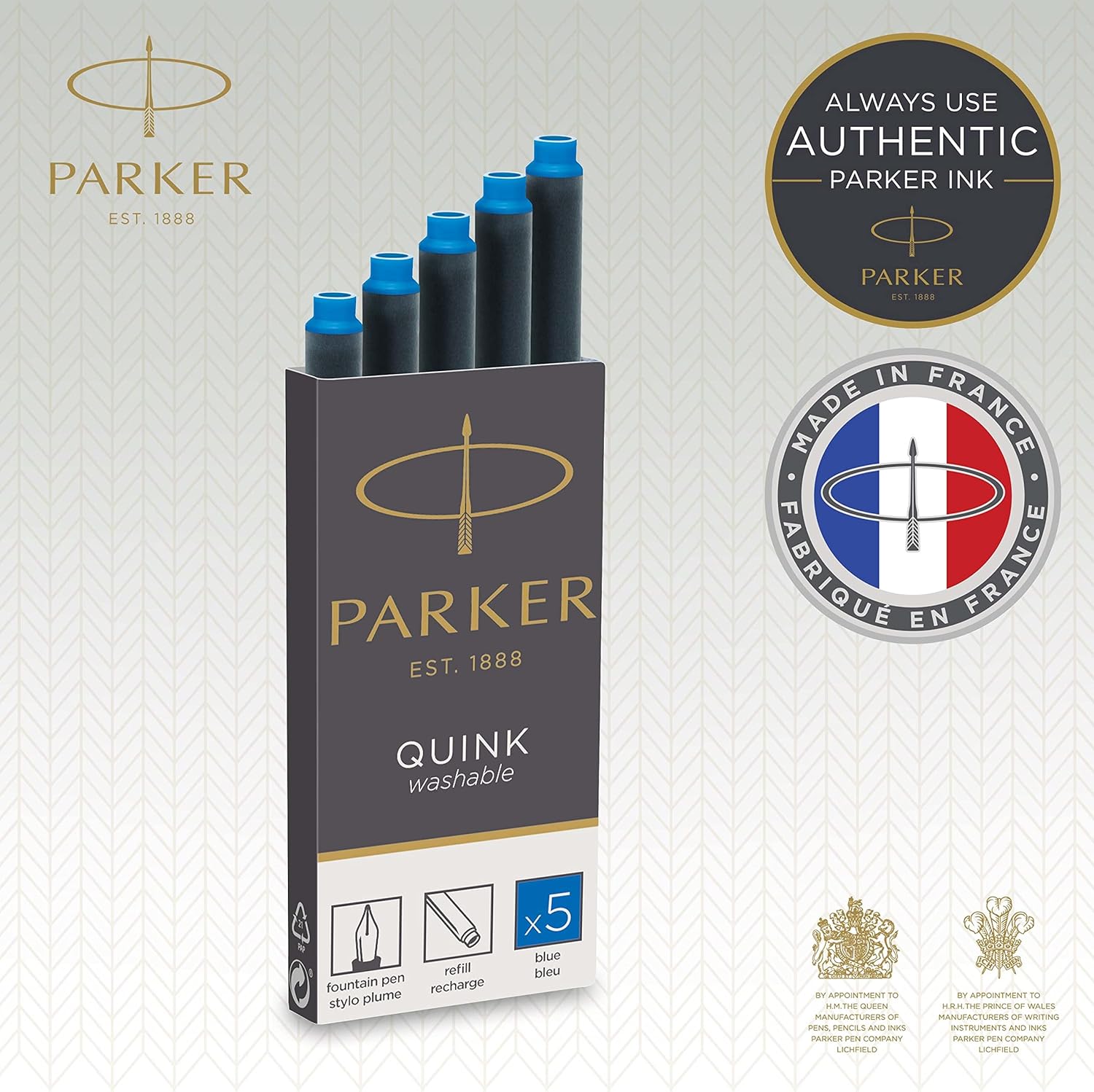 Cartouches d'Encre Stylo Parker Bleue Effaçable - Lot de 10 – Image 2