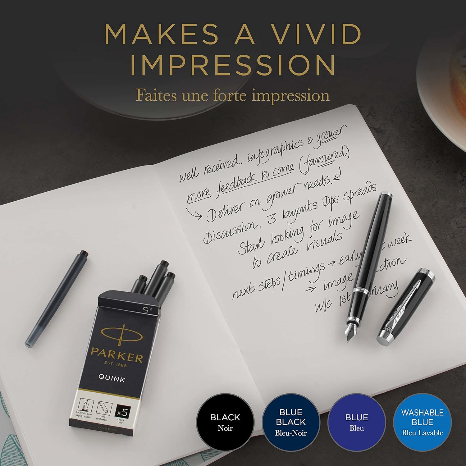 Cartouches d'Encre Stylo Parker Bleue Effaçable - Lot de 10 – Image 4