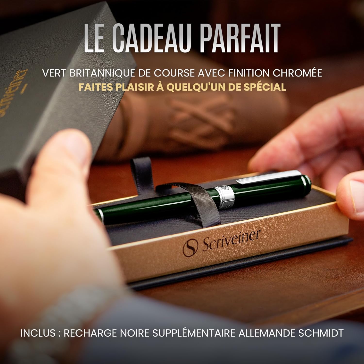 Stylos de Luxe Anglais Vert - Finition Chromée – Image 3