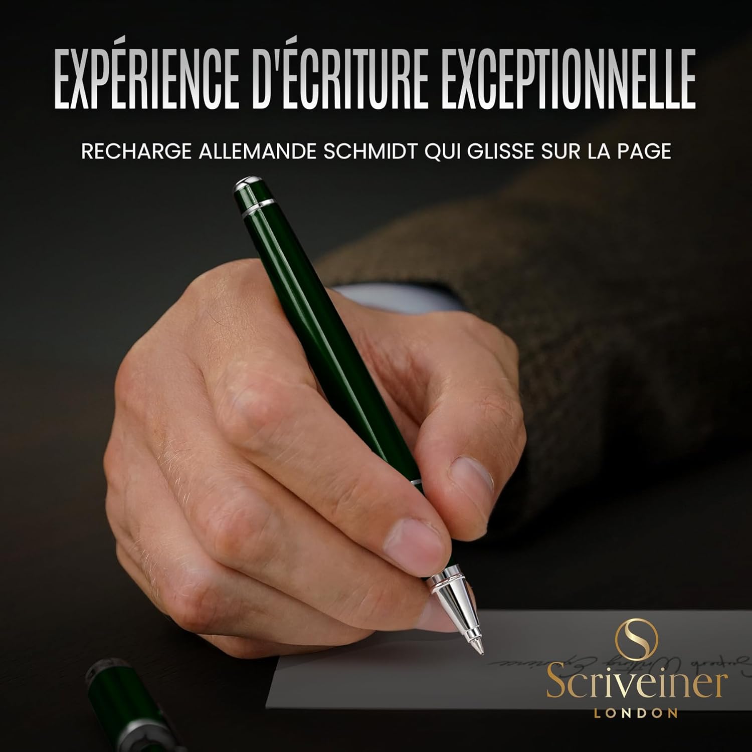 Stylos de Luxe Anglais Vert - Finition Chromée – Image 4