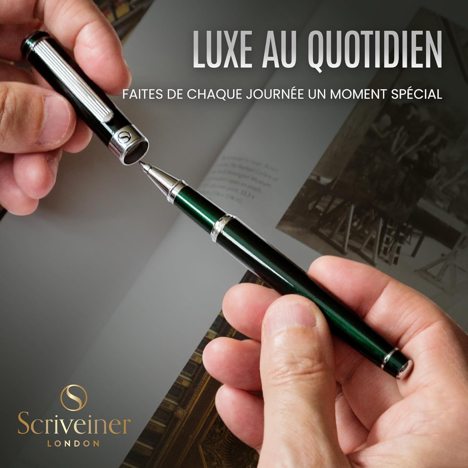 Stylos de Luxe Anglais Vert - Finition Chromée – Image 5