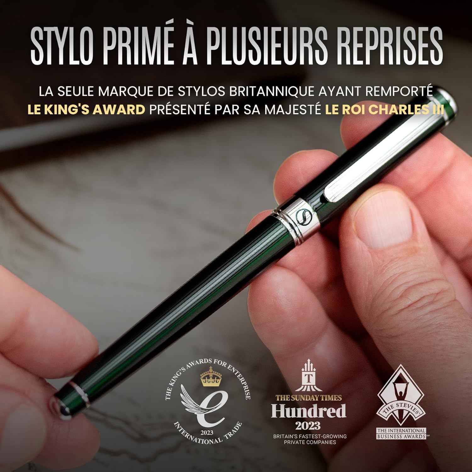 Stylos de Luxe Anglais Vert - Finition Chromée – Image 9