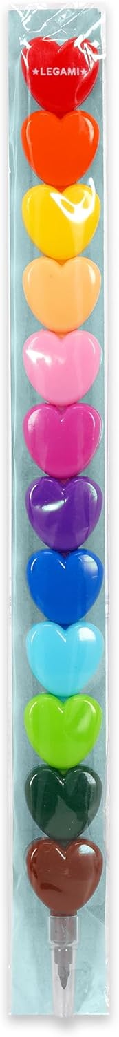 Crayons Empilables en Cœur - 12 Couleurs Pastel – Image 3
