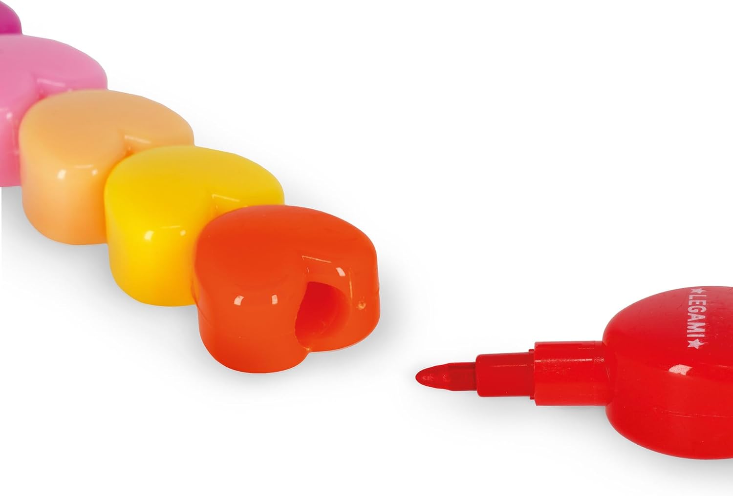 Crayons Empilables en Cœur - 12 Couleurs Pastel – Image 4