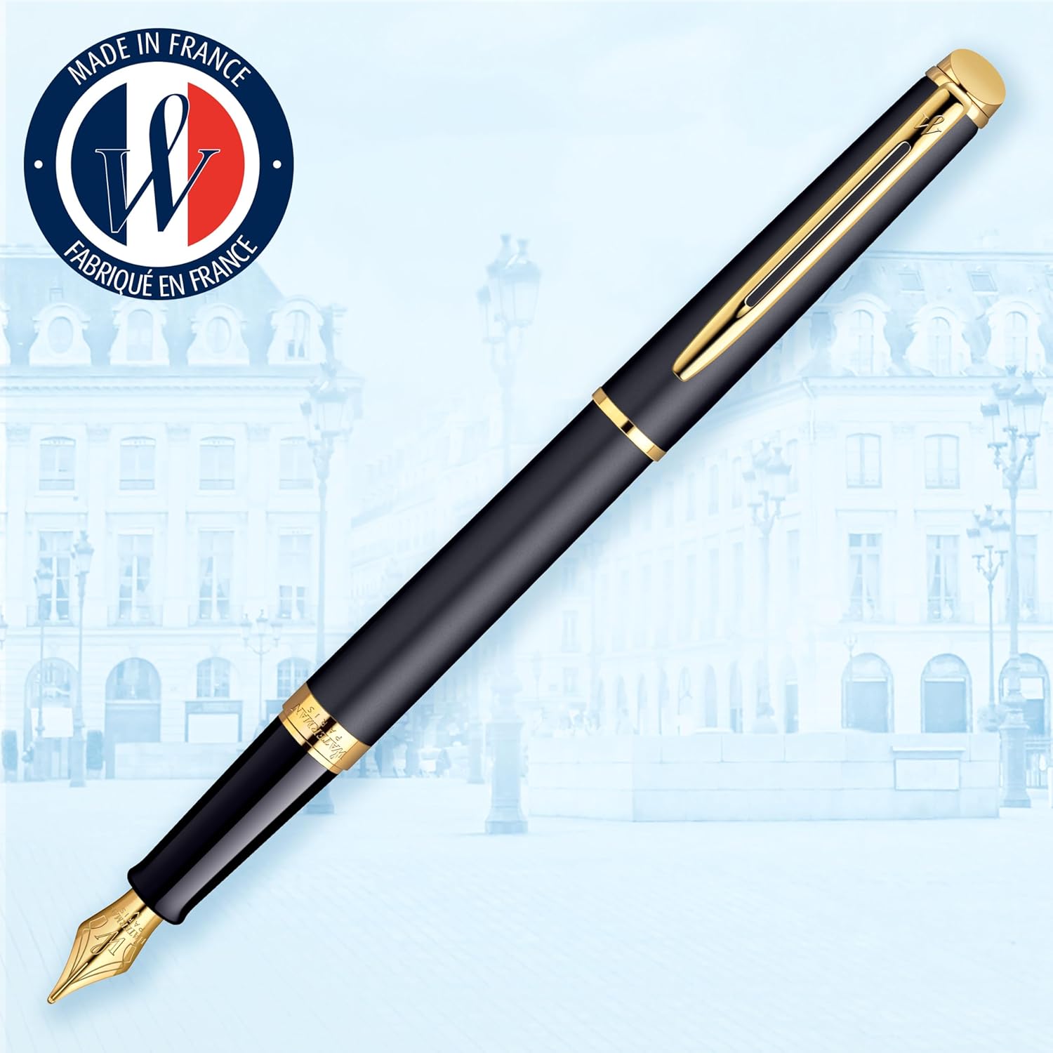 Stylo Plume Waterman Hémisphère Noir Mat 23K – Image 2